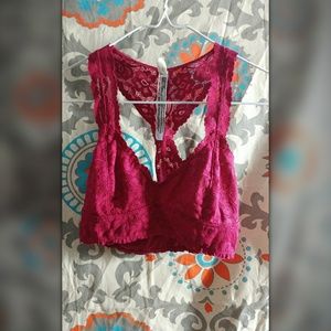 Maroon lace bralette